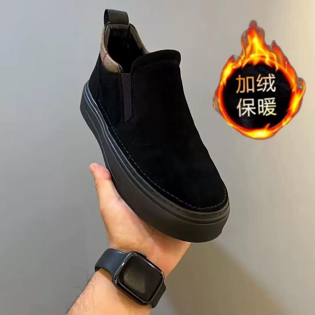 Shoes winter new black chef board shoes velvet warm casual sports cotton shoes