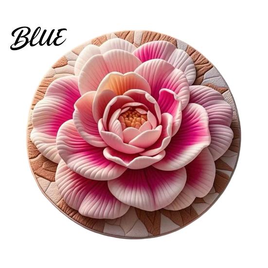 Floral Patterned Bathroom Diatomaceous Earth Absorbent Quick Sunflower Area Rug 3D Dry Plush Floor Decoration