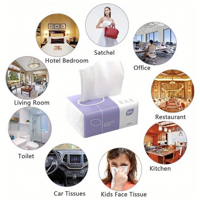 6pcs Household Super Soft 4-layer Tissues, Thick and Portable, Suitable for Families, Made of Native Wood Pulp