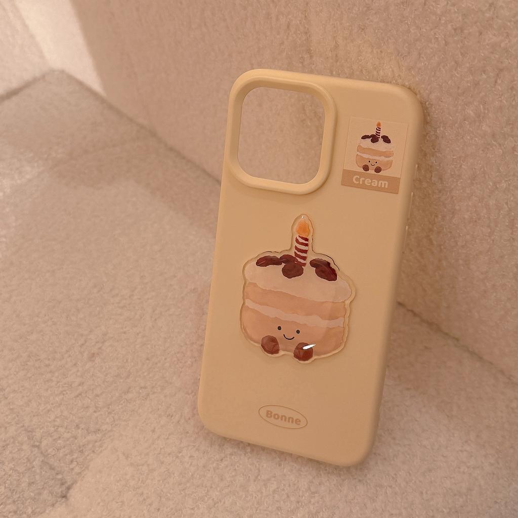 Cute Ins Dessert Cake 17pro Max Apple 16 Mobile Phone Case Silicone Iphone14 Suitable for 13 Three Dimensional Soft