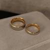 Engagement Rings Set for Men Women Stainless Steel Gold/ CopperColor 4/6 mm Glossy Finger Ring Wedding Jewelry Lover's Gifts