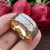 8MM Hammer Wedding Band For Men Women Multi-Faceted Brushed Offset Grooved Finish Nice Gift Jewelry Comfort Fit