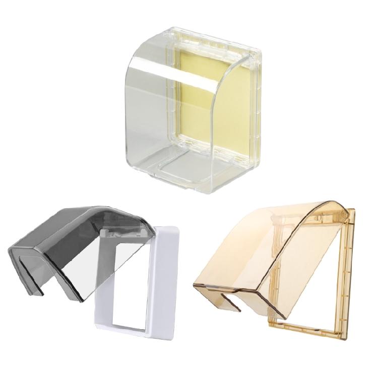 Clear 86 Type Outdoor Socket Waterproof Box Plastic Electrical Outlet Cover Splashproof Box Self-Adhesive Socket Case