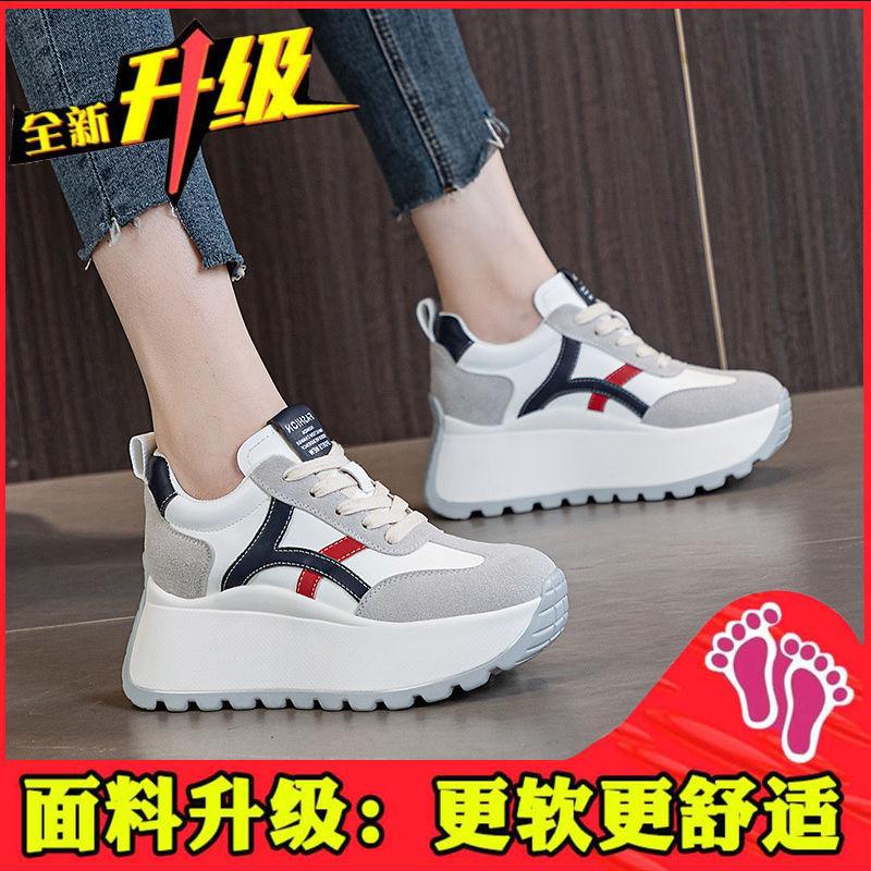 Inner height-increasing sneakers women's 2025 autumn versatile and thin soft-soled dad shoes small casual thick-soled muffin shoes