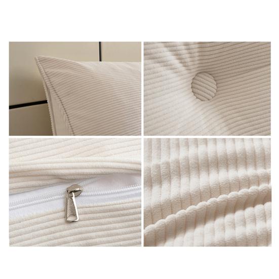 Headboard Wedge Cushion Corduroy Triangle Headboard Pillow with Side Pocket Ergonomic Back Support Daybed Pillow for Reading Sitting Working