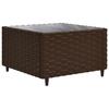 5 Piece Garden Lounge Set with Cushions Brown Poly Rattan