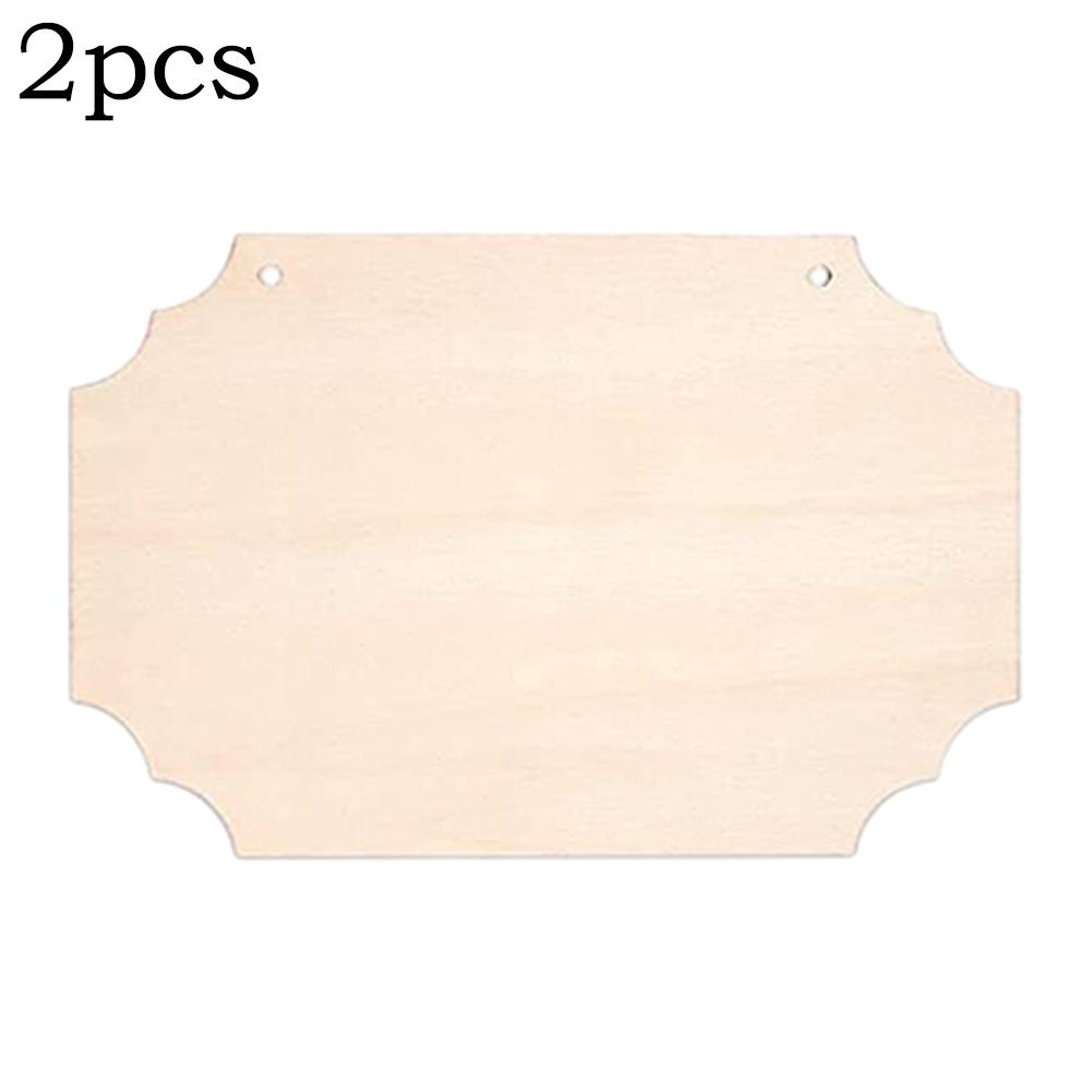 2PCS Unfinished Wood Crafts Blanks Rectangle-Shaped Wood Ornaments Plaques Wood Sign For DIY Hanging Decorations
