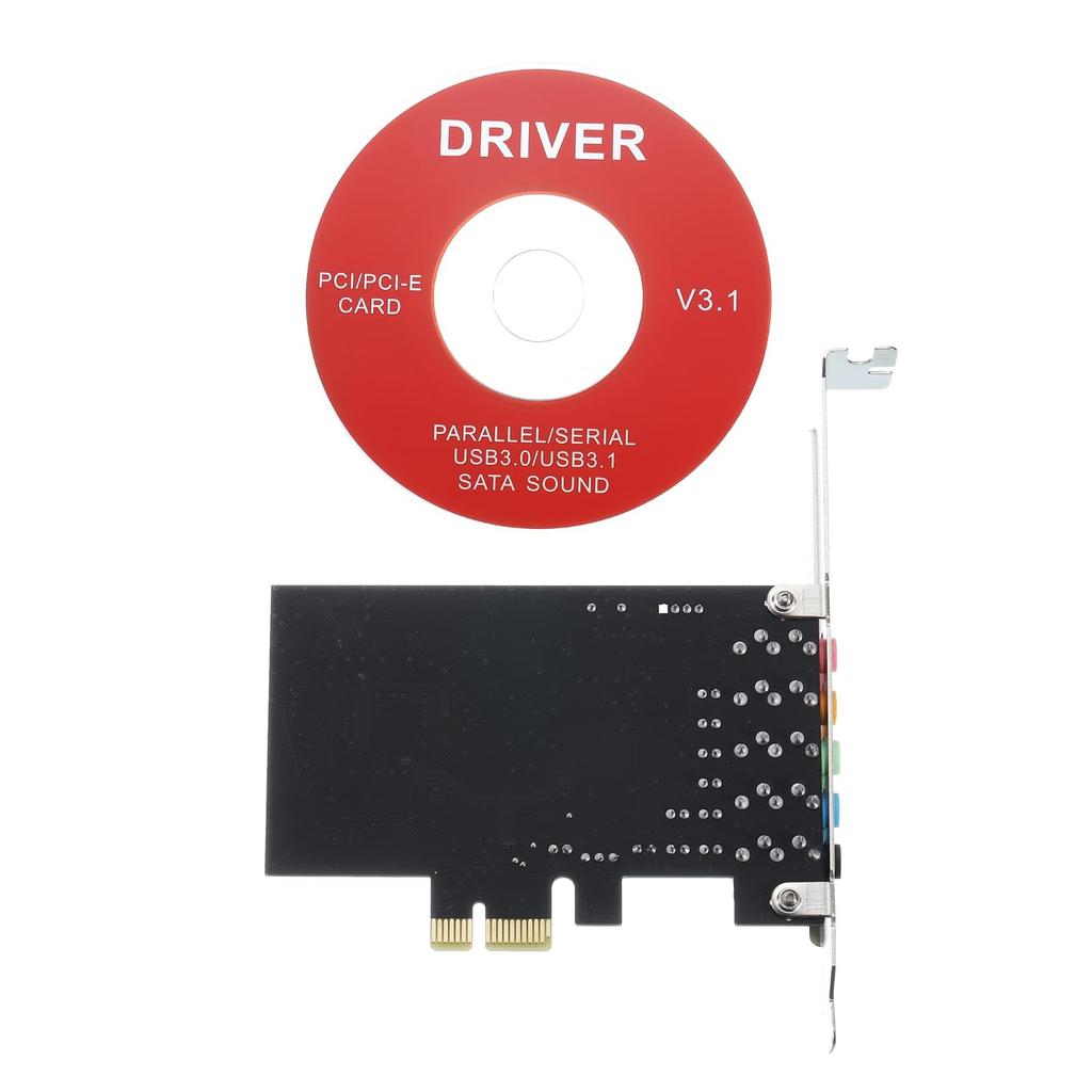 uxcell PCIe Sound Card Internal Stereo Audio Card 24 Bit with CD Computer Case Internal PCIe Channel Adapter Board for Desktop PC Computer Black 5.1