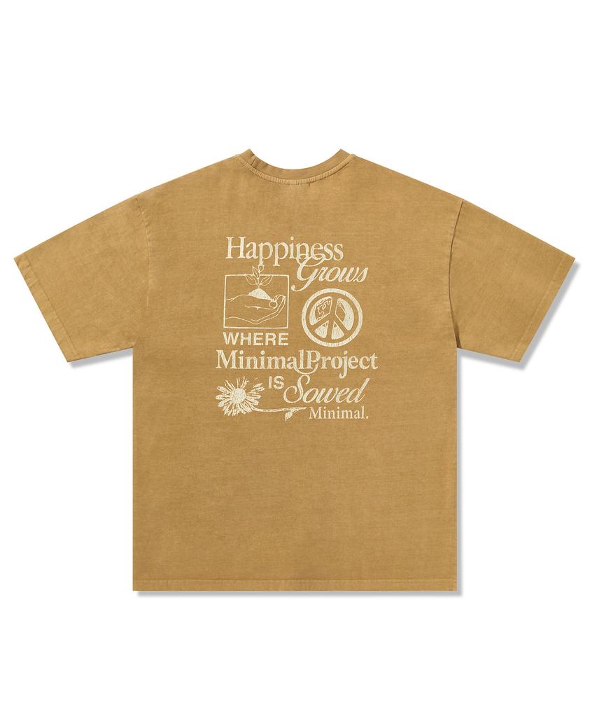 MINIMALPROJECT Happy Grow Pigment Short Sleeve T-Shirt Mst169 [Mustard]