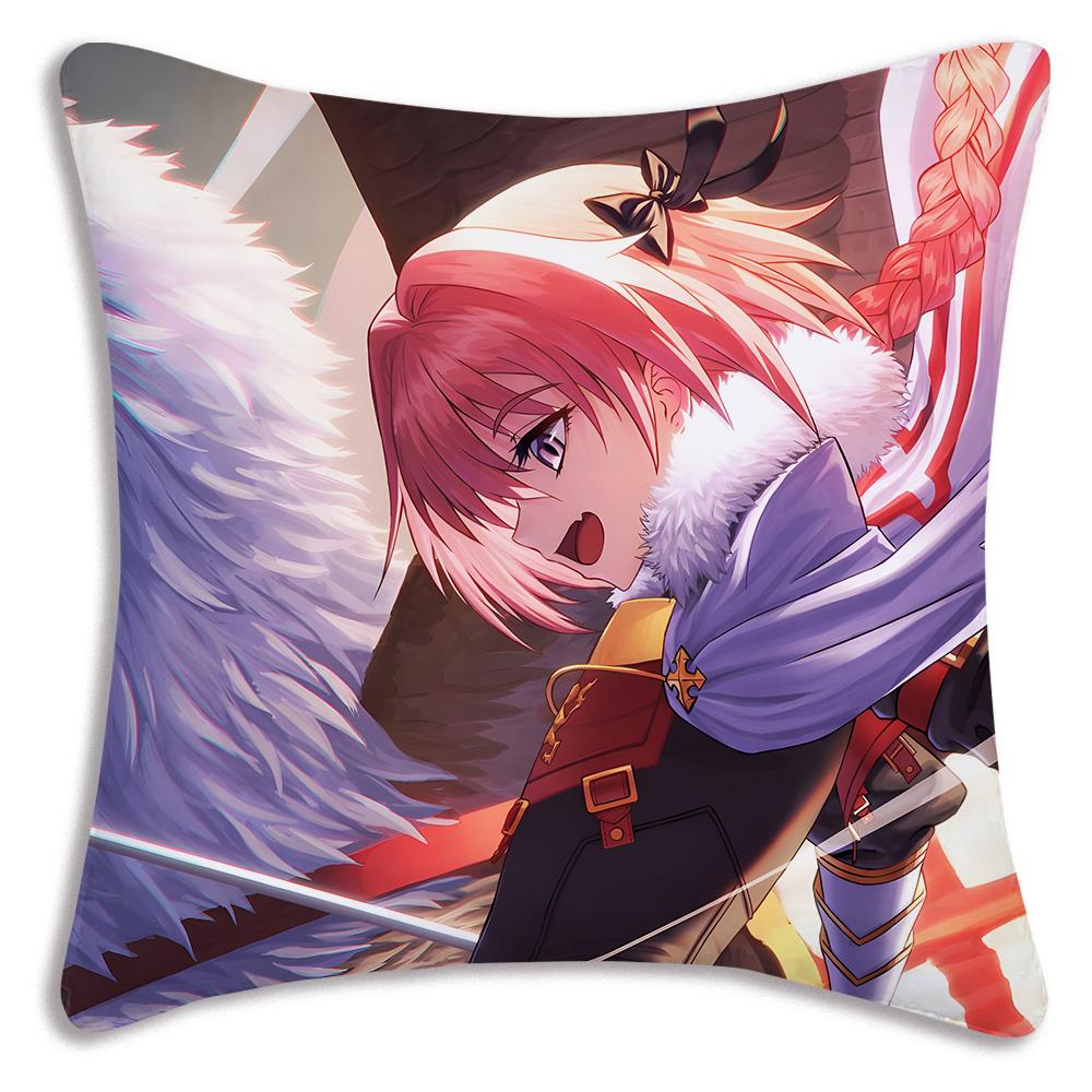 Anime F-Fate Apocrypha Astolfo Pillow Covers Cartoon Sofa Decorative Home Double-Sided Printing Short Plush Cute Cushion Cover