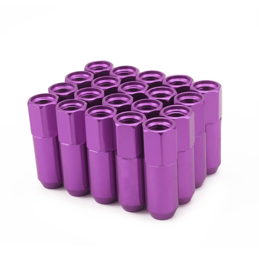 20 PCS Black Aluminum M12x1.5 M12x1.25 60mm Open End Extended Tuner Wheel Lug Nut