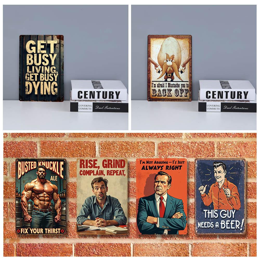 Retro Metal Signs Humorous Quotes Wall Art Home Decor Tin Plaques Office Bar Cafe Decoration