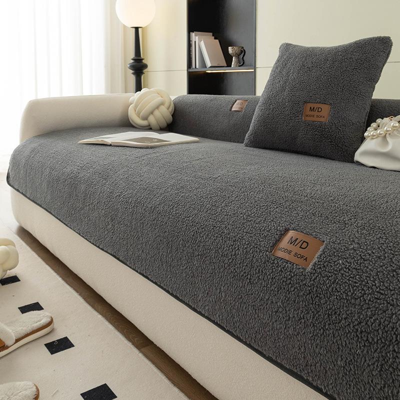 

Cream Wind Lamb Wool Sofa Cushion Winter New Thickened Plush Seat Cushion Non-Slip Sofa Cover Cross-Border 70*70cm
