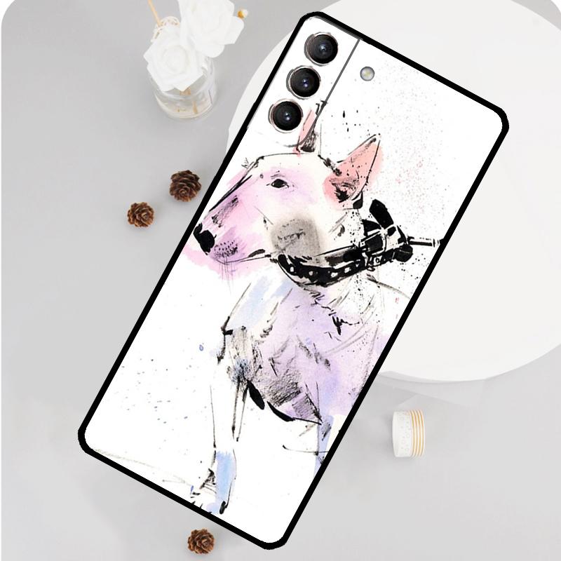 

English Bull Terrier Dog Phone Case For Samsung Galaxy S25 Ultra S20 S21 S22 S23 S24 S9 S10 Plus S25 FE Funda Cover Galaxy S25Ultra