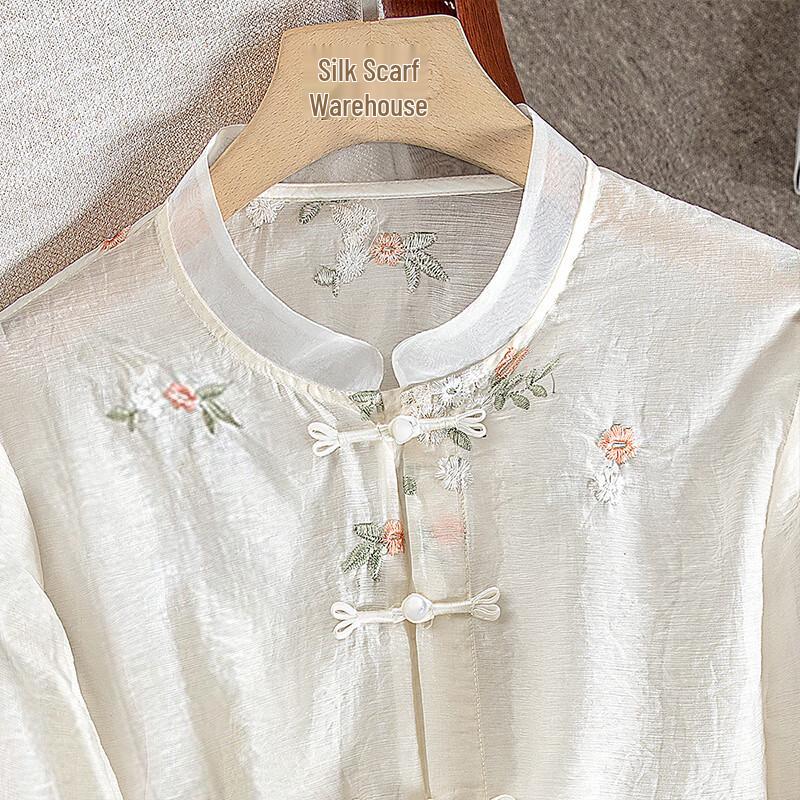 Women's New Chinese Style Retro Loose Stand-up Collar Shirt