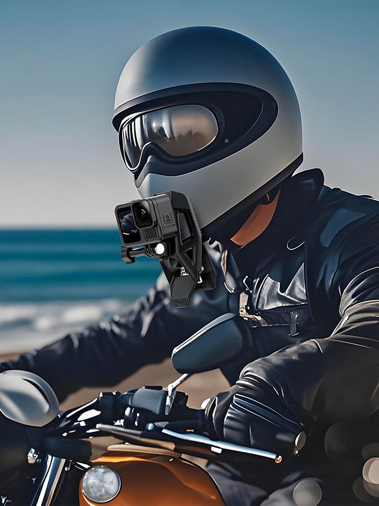 Clempă de montare pe bărbie pentru cască, suport cu clemă pentru GoPro 13 12 11 10 9 8 pentru DJI Osmo Action 5 Pro 4 3 pentru Insta 360 X5 X4