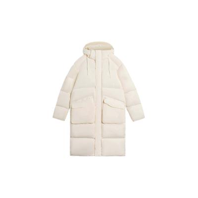 Li Ning Sports Lifestyle Serie Einfarbige Lässige Daunenjacke Unisex Oberbekleidung Off-White AYMS373-1