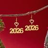 Gold Color 2026 Drop Earring Stainless Steel Ear Pendant  Spring Festival Party