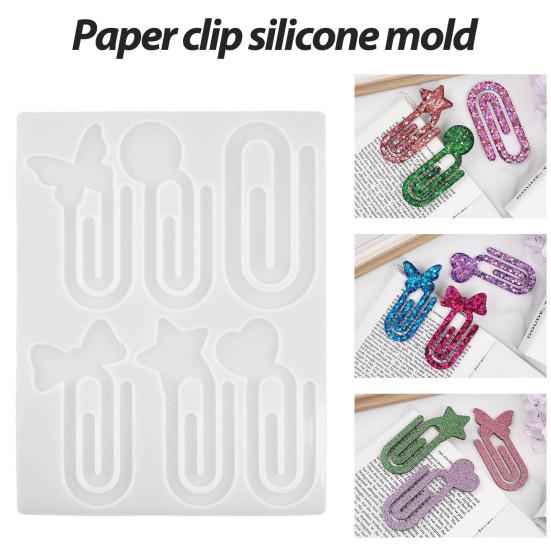 Yousheng Resin Bookmark Mold Butterfly Heart Star Shapes DIY Paperclip Mold Epoxy Resin Craft Silicone Mold for Easy Release Book Lovers Gift