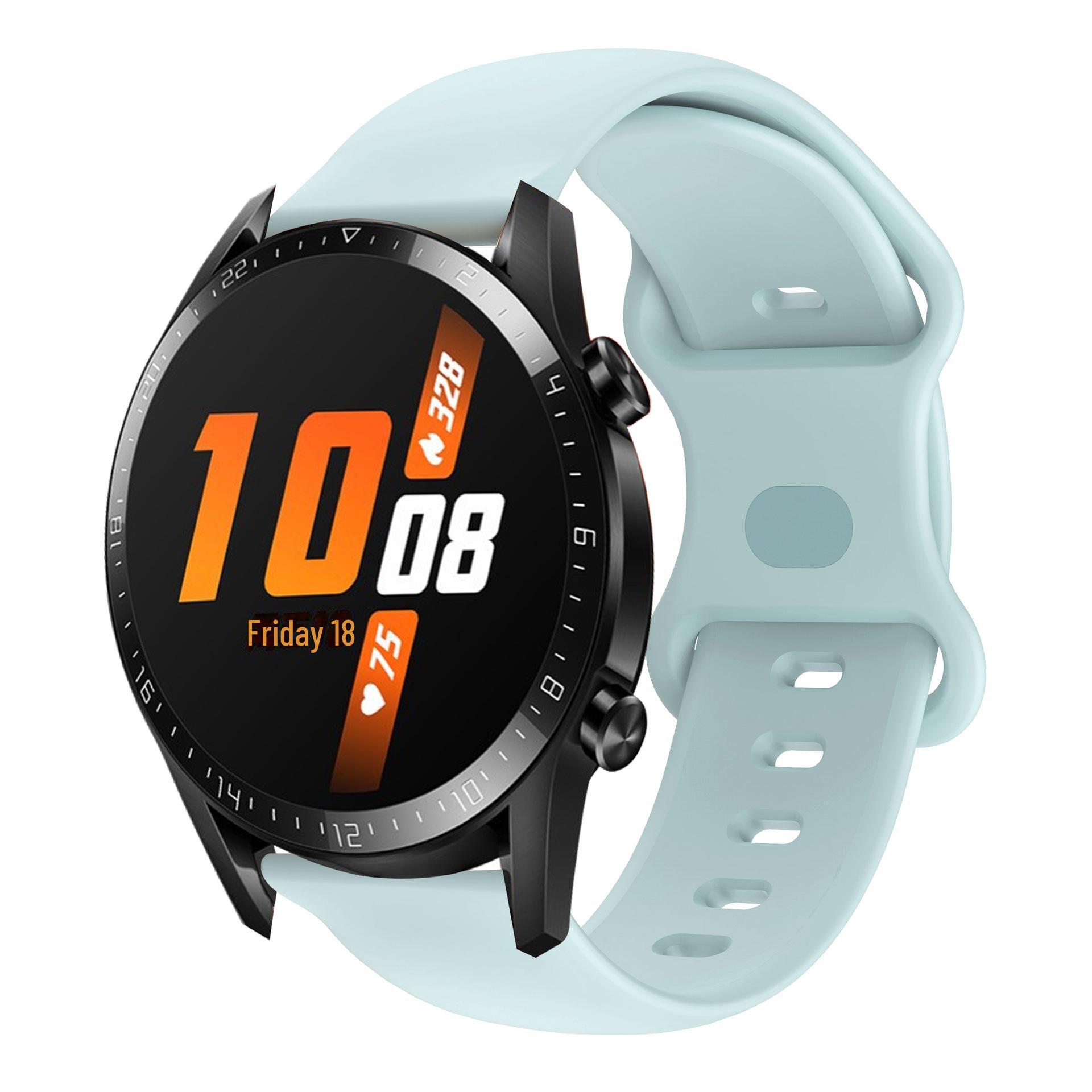 

Силиконовый ремешок для Huawei GT2/GT3 Pro и Magic 20/22 мм с застежкой-бабочкой 20mm color buckle светло-синий