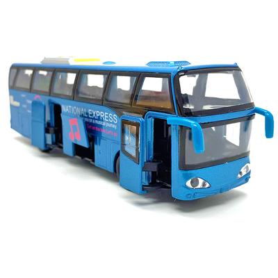 Alloy Passenger Bus Model Acousto-optic Huili Five-door Bus Toy Model