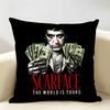 Classic Movie SScarface Cushion Cover Natural Linen Organic Fabric DoubleSided Printing Room Sofa Decor Pillow Case