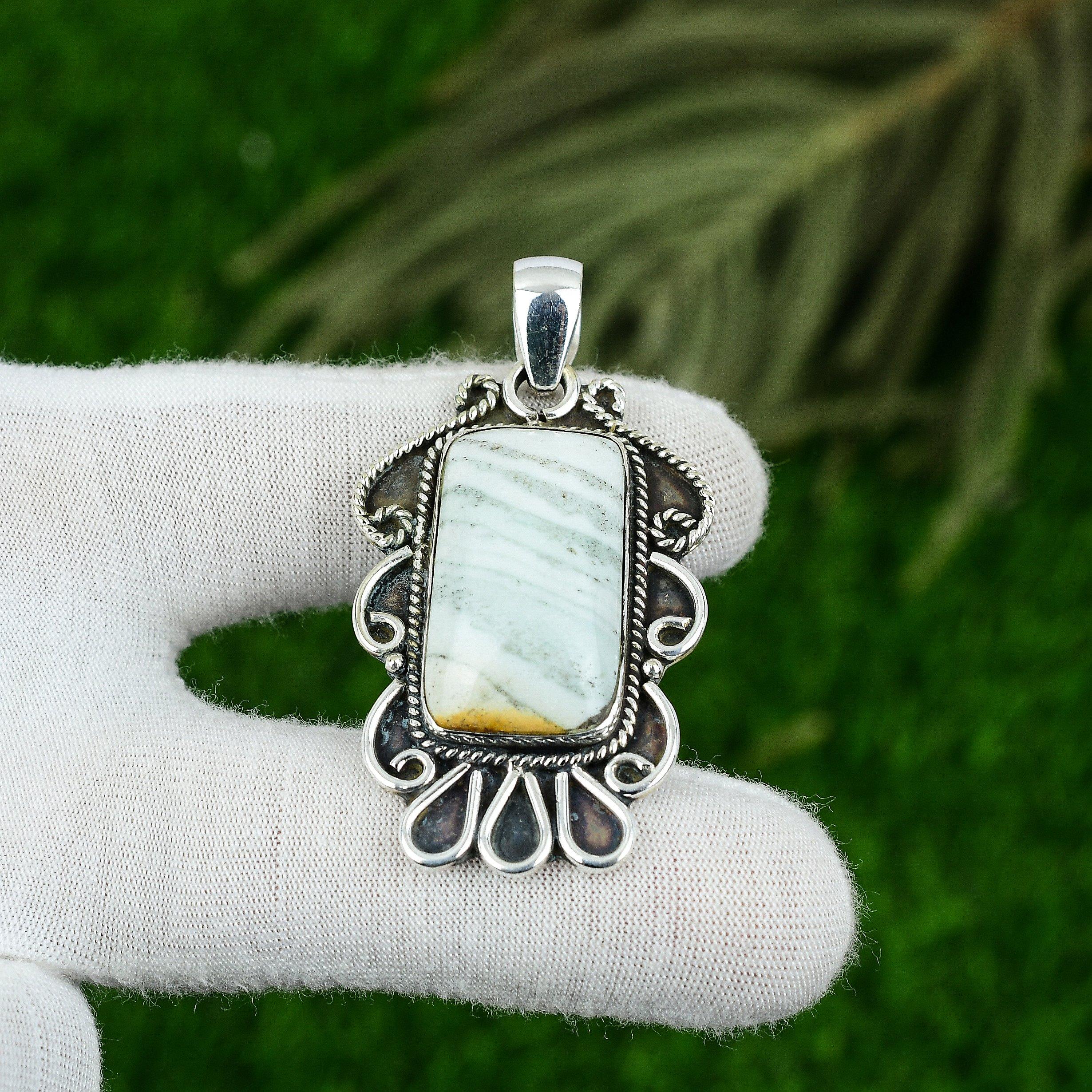 Daughters Day Sale Sterling Silver Natural Blue Rhodochrosite Pendant Jewelry