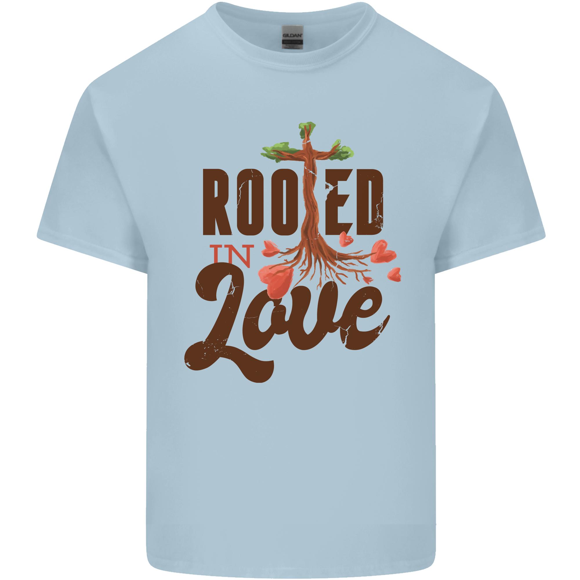 Christian Rooted in Love Christianity Jesus Unisexs Light Cotton TShirt S