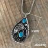 New Antique Silver Color Water Drop Shape Vintage Pendant Necklace for Women Punk Accessories Girl Gift Party Jewelry