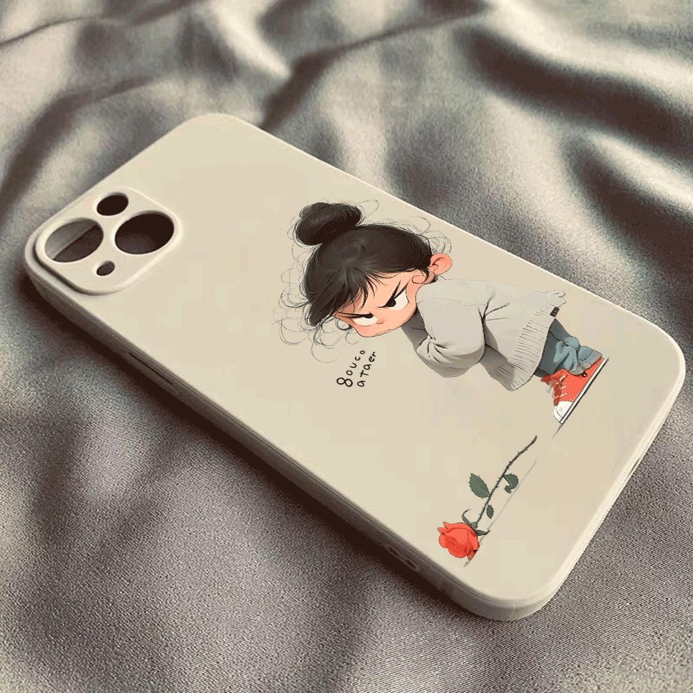 Angry Girl silicone Phone Case for IPhone 14 15 16 Plus for IPhone 13 14 15 12 11 16 Pro Max 12 Mini XS Max TPU Protect Cover
