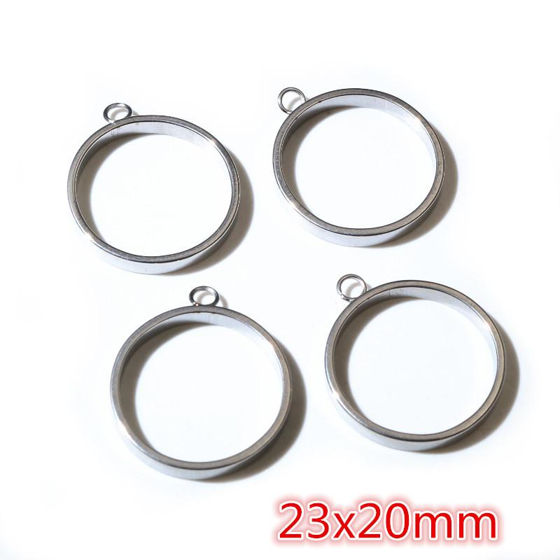 10pcs Oval Round Heart Moon Geometric Shape Stainless Steel Frame Bezel Rings For DIY Neckalce Pendant Charms Jewelry Makings