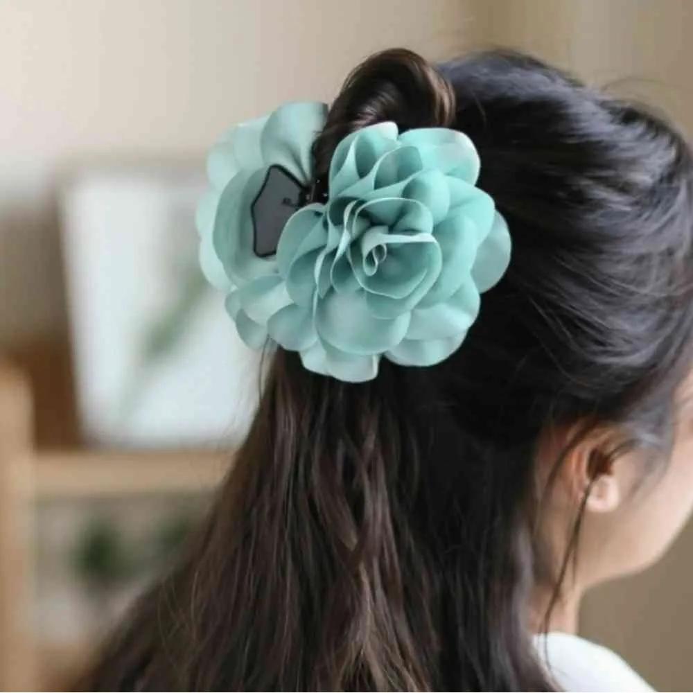 Flower hair clip, mint half-up hair clip, hair clip