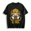 Cool DJ TOXIC Gas Mask Print Casual Short Sleeve T-Shirt Pure Cotton T-shirt