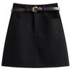 Plus Size Women's High-Waisted Woolen A-Line Skirt with Lining - Spring & Autumn Collection