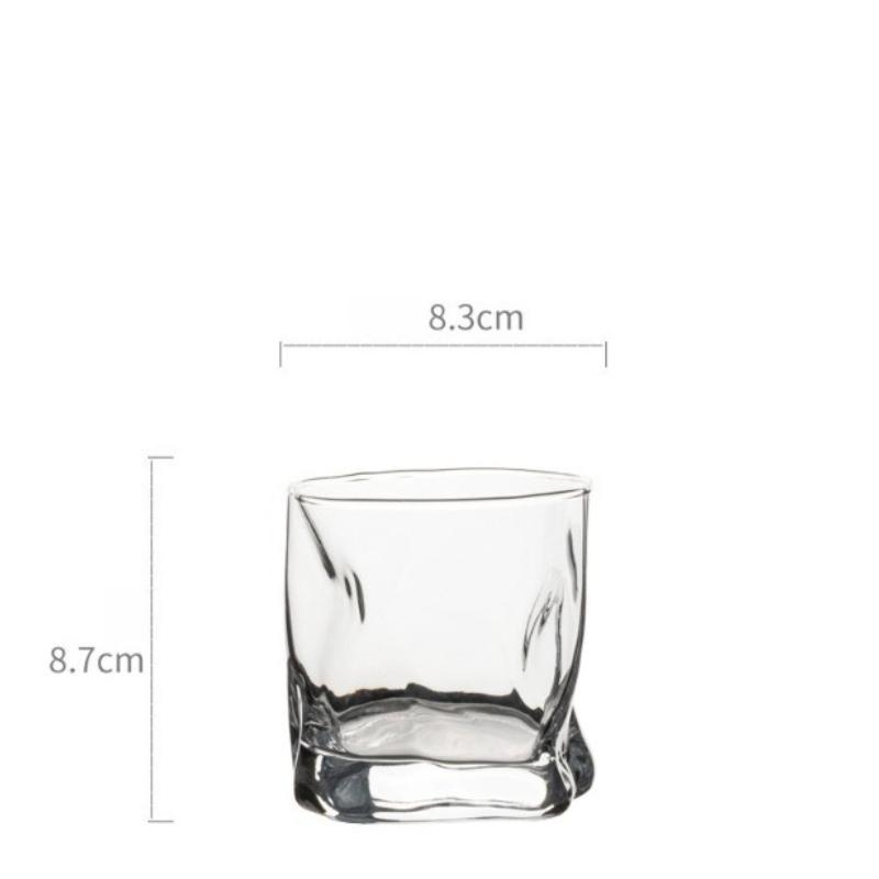 

1pc Creative Twisted Glass Cup Japanese Style Transparent Cup Home Restaurant Coffee Cup Whiskey Glass 280ml