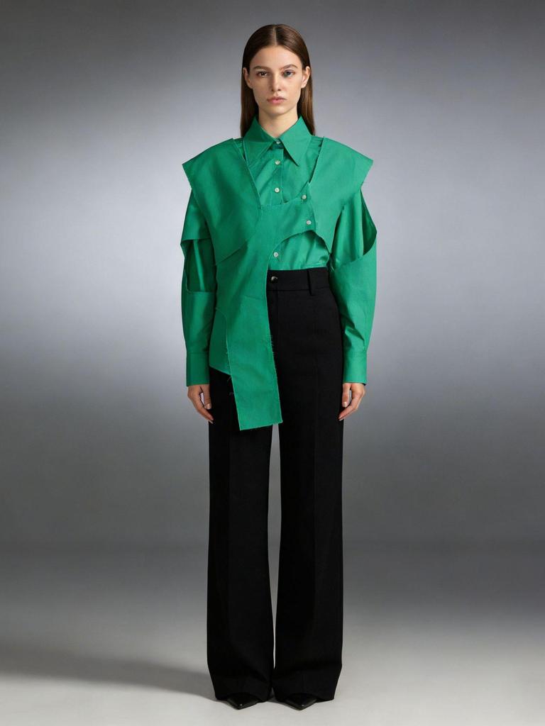 Chemise Irregular Loose Design de Niche Coréen pour Femmes - Style Mode Printemps 2026