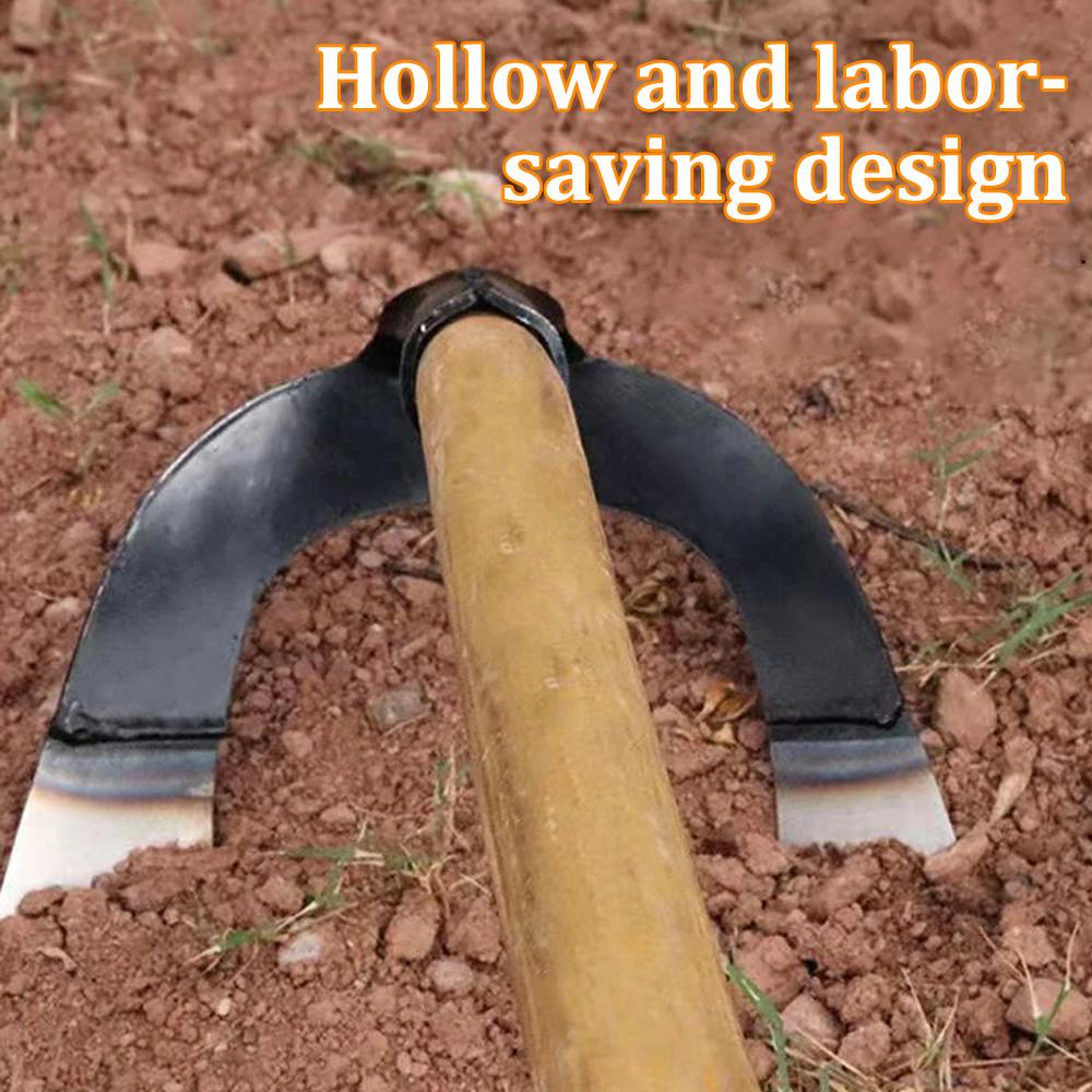Handheld Hollow Hoe Thickened Manganese Steel Agricultural Weeding Hoe Planting Vegetable Gardening Loosening Soil Weeding Tools for Daily Use