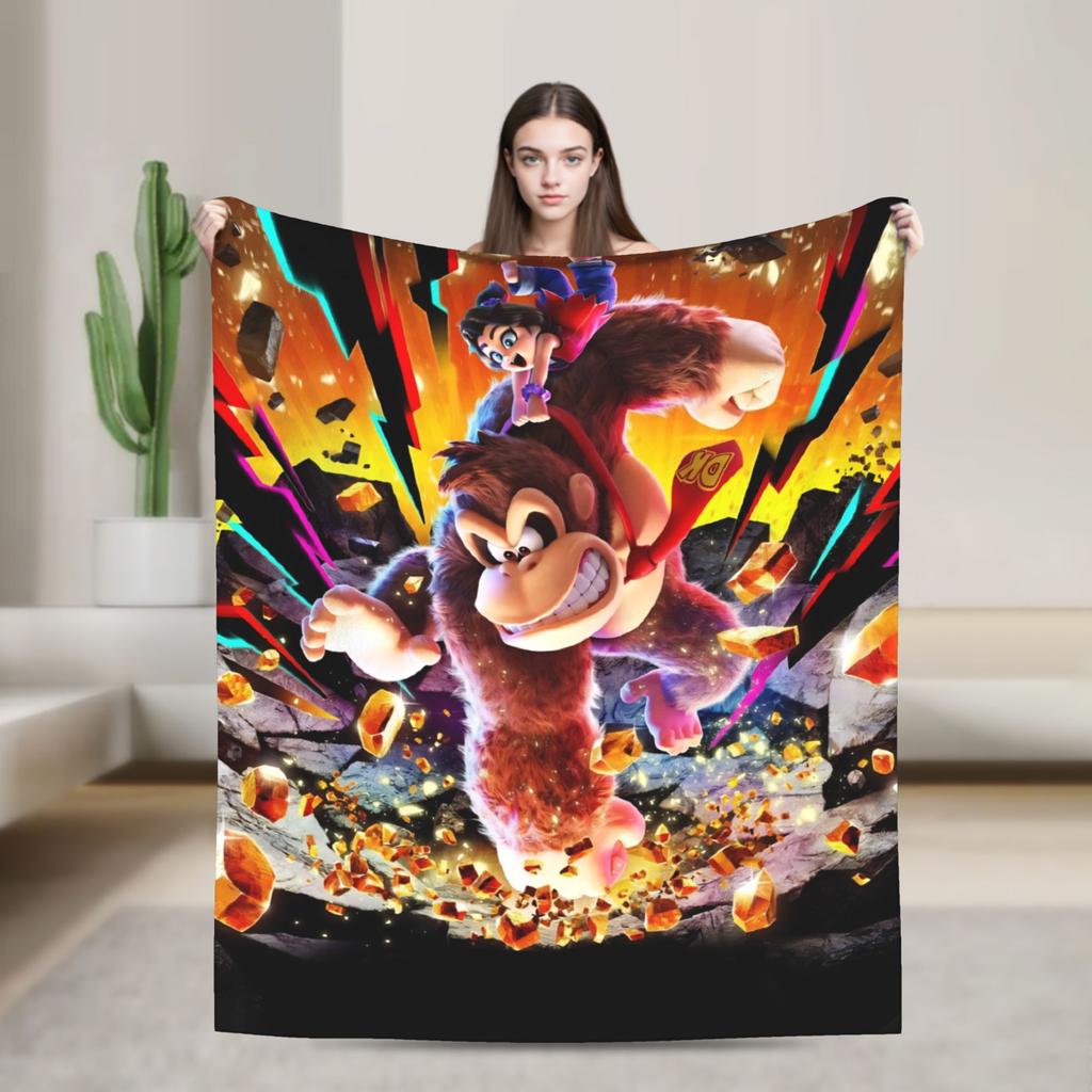 Donkey Kong Spiel Decken Flanell Super Warme Überwurfdecke für Bettdecke Sommer