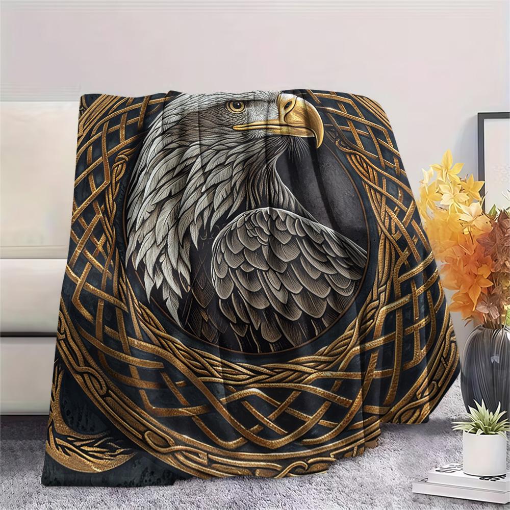 Eagle Print Flannel Blanket, High Quality Comfortable for All Seasons, Home Decor, Warmth and Comfort, Perfect for Christmas Gifts