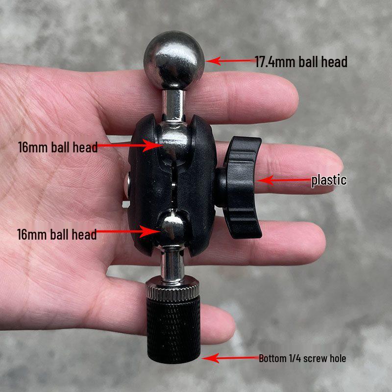 17mm Ball Head to 1/4" Phone Holder Replacement Pan Tilt Swivel Adapter