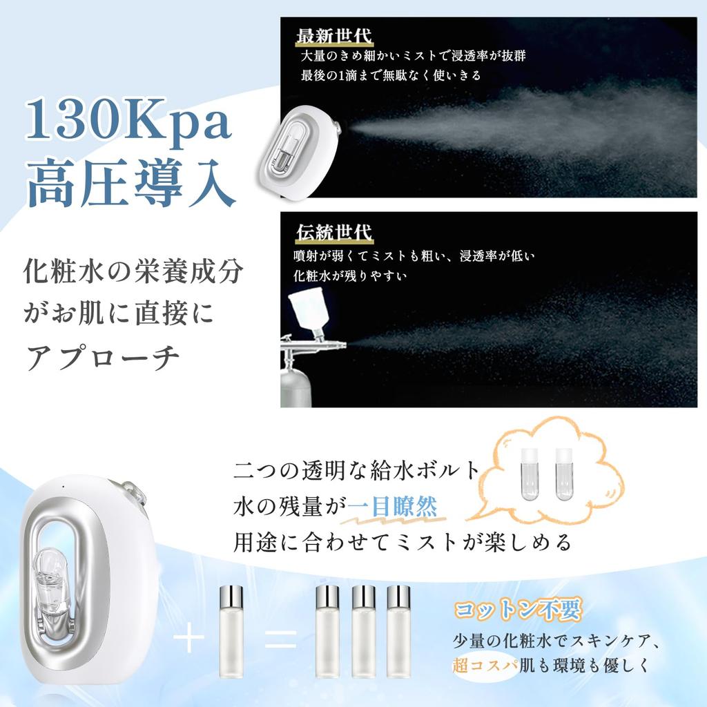 Kiboer Facial Handheld Cool Ultrasonic Face Steamer with Frictionless Mist Throat USB Dry Clear Skin Compatible with and Tap Perfect Gift for Men and