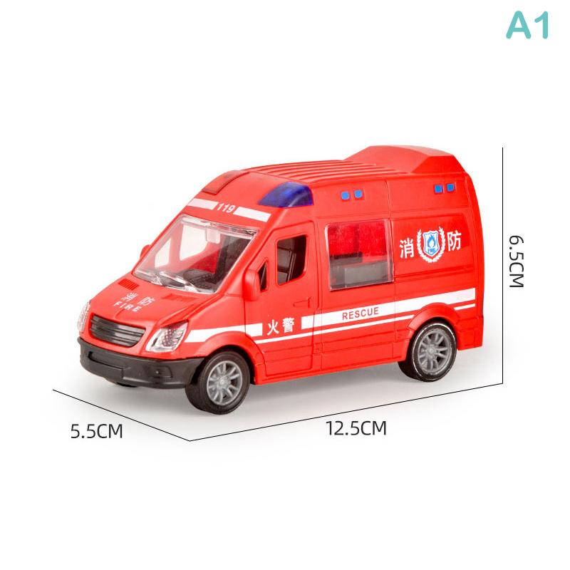 Fire Truck Hospital Rescue Ambulance Police Car Abs Cars Model Drop-Resistant Openable Door Car Toys For Children Boys Gifts