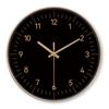 Round Minimalist Luxury Wall Clock, Black & Gold Decor (Batteries Not Included), 10-16 Inches