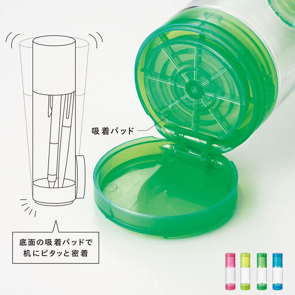 King Jim Octotatsu Pen Case, Non-Tipping Pen Stand, Neon Color (Yellow-Green) 2566T-L103
