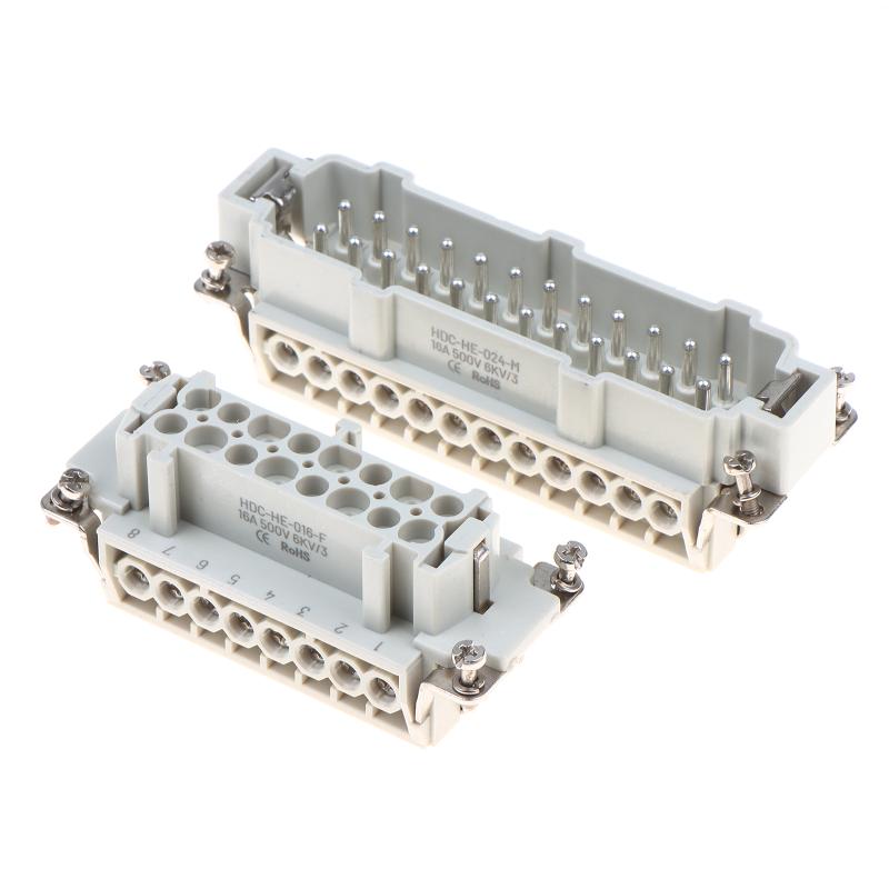 6/10/16/24 Core Heavy-duty Connector HDC-HE Male Connector Core Female Connector Insert 16A 500V Aviation Plug Core
