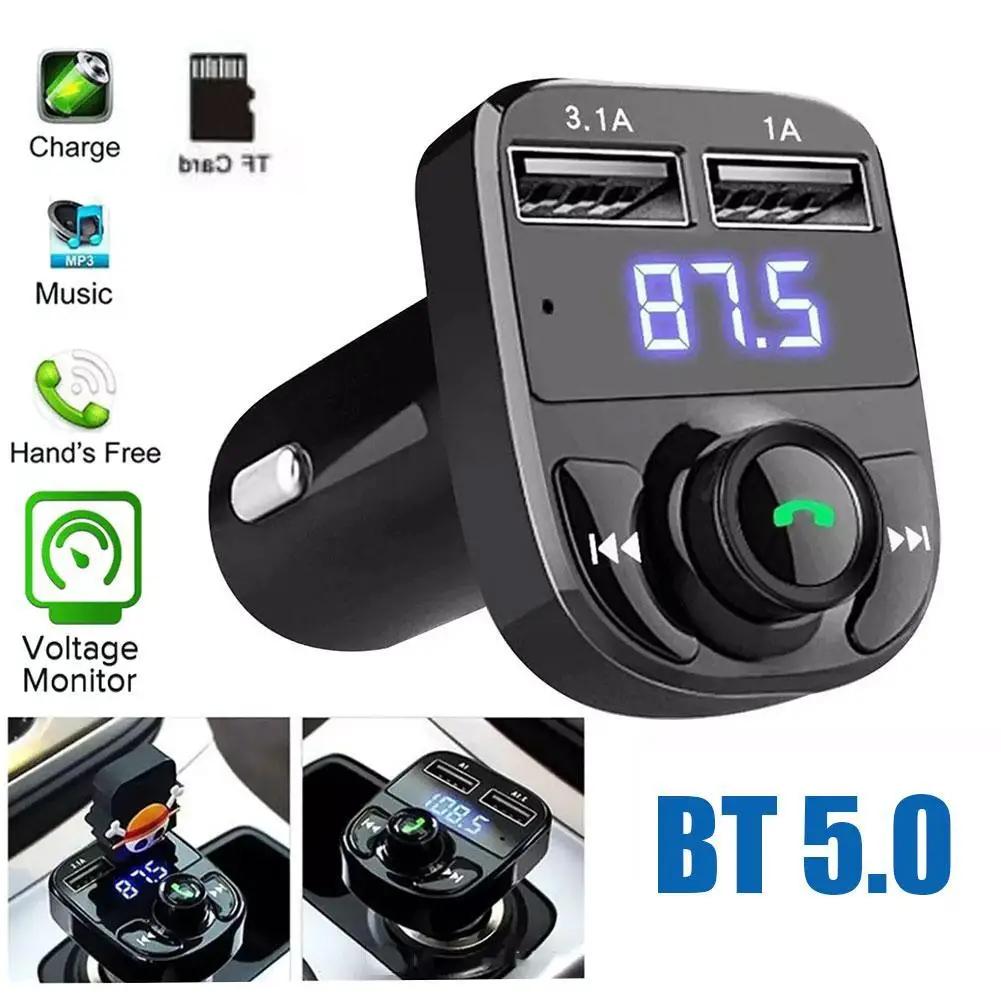 

Wireless Bluetooth Fm Transmitter Mp3 Player Hands-free Calling Dual Usb Charger Stereo Audio Adapter For Car чёрный
