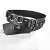 Retro Punk Breiter Ledergürtel für Damen mit runder Metallschnalle - Modisches und vielseitiges Taillenaccessoire