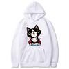 Autumn and winter cat cartoon printed hoodie classic style college style men's and women's pullovers daily fashion warm hoodie