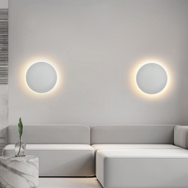 Nordic Modern LED Wall Lamp for Bedroom, Corridor, Staircase - Touch Control, Round Shape - Simple and Stylish Design