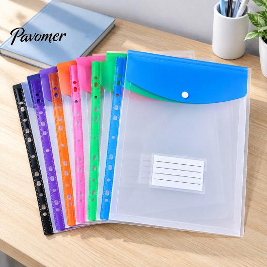 Waterproof Storage Pouch Clear Document Bags, A4 Letter Size File Folders with 11 Visible Bag Holes, Bags for Office And School Durable Protector